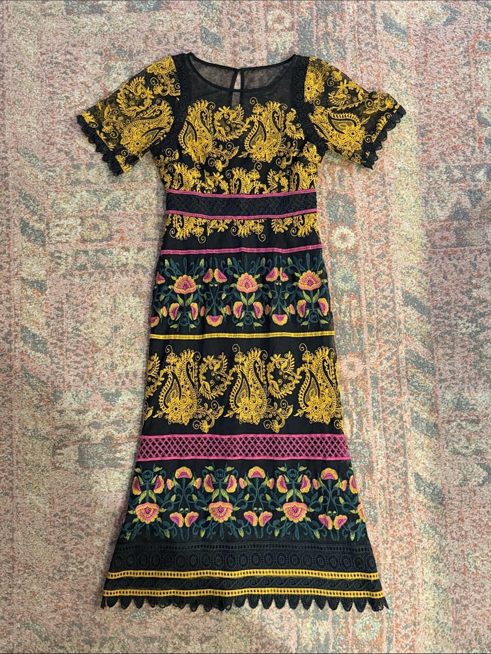 By Anthropologie Embroidered Midi Dress